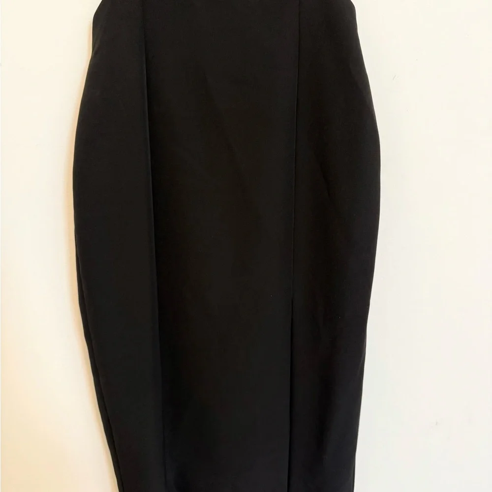 Gianni Bini Black Cutout Sheath Dress Size 6 Spaghetti Strap Midi Bodycon - Picture 4 of 8